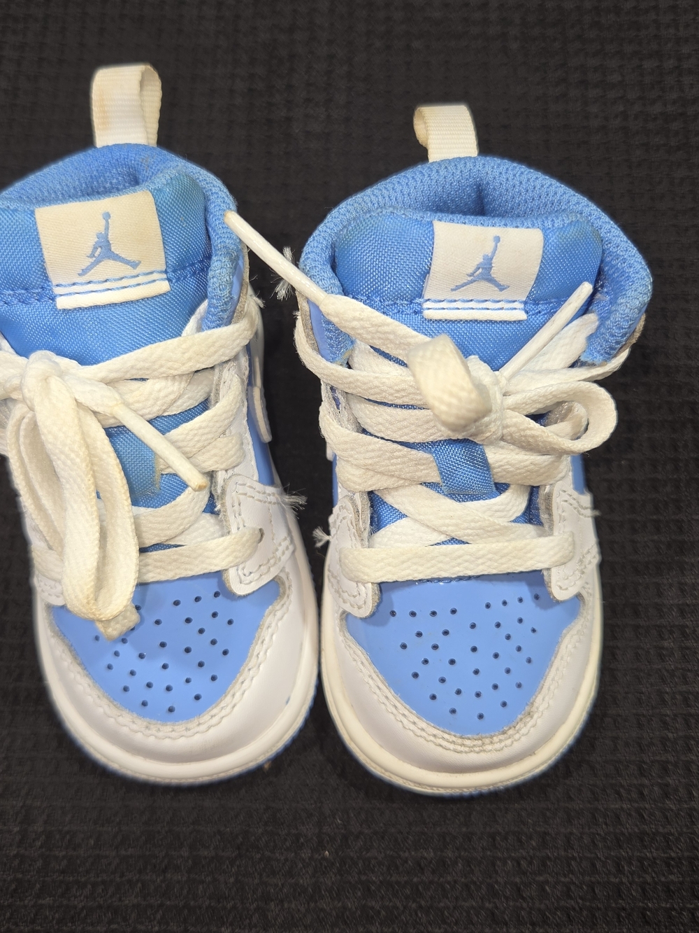 Jordan Kids Light Blue and White Mini Sneaker Pair